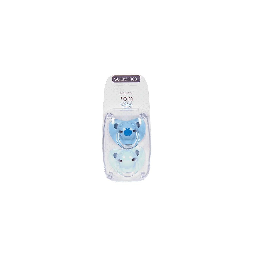CHUPETE TETINA LATEX ANATOMICA + 6 MESES AZUL 2 U