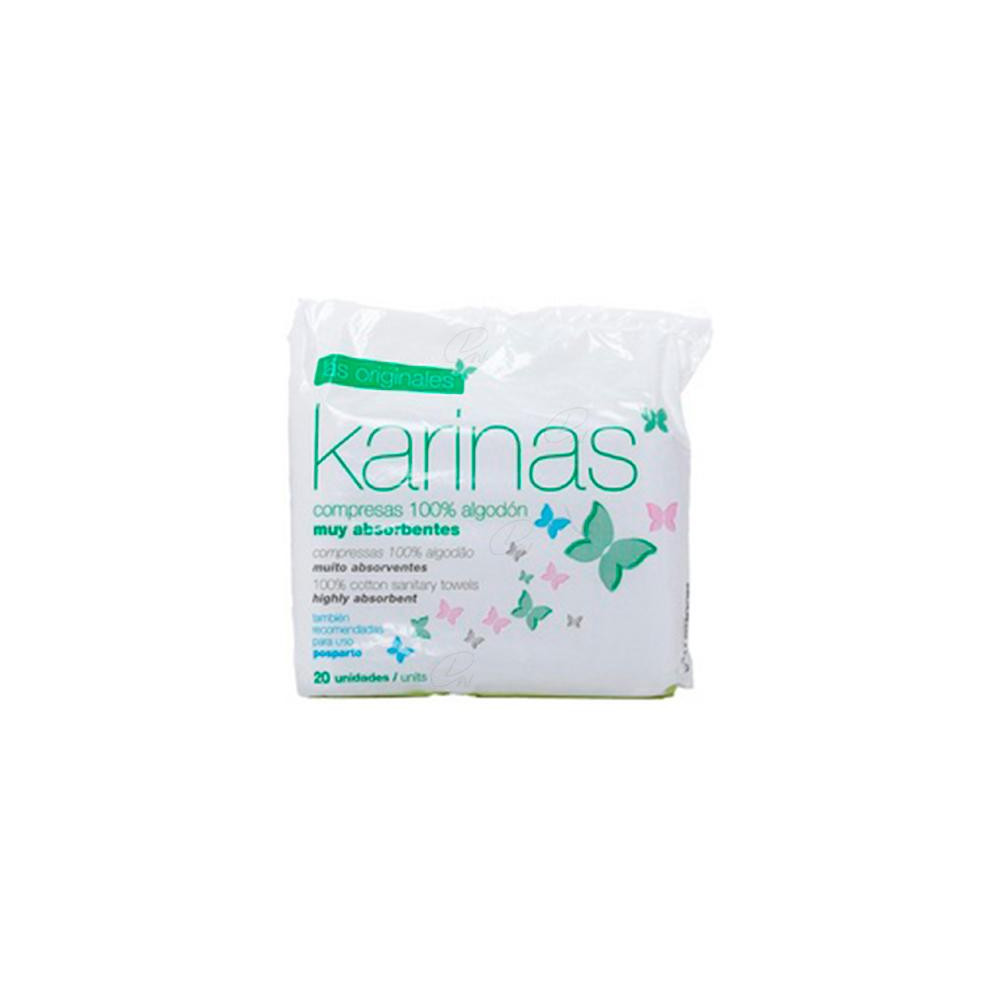 COMPRESAS KARINAS ALGODON 20U