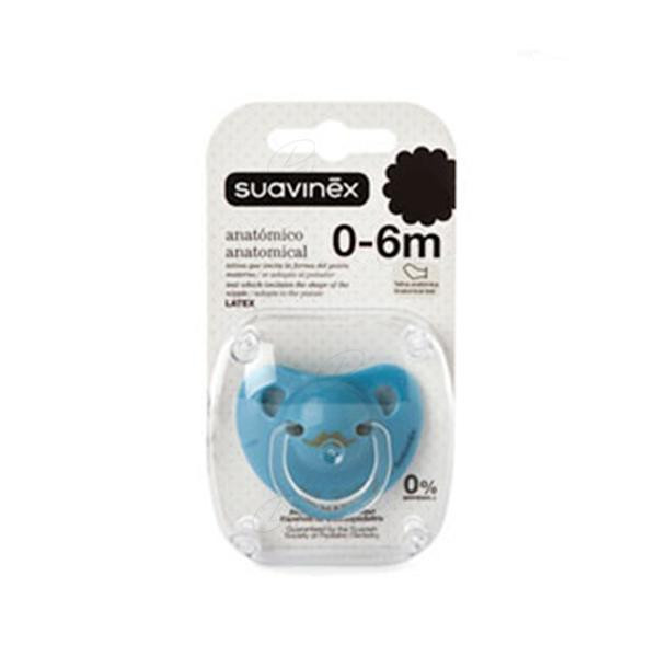 CHUPETE TETINA LATEX ANATOMICA 0 - 6 MESES AZUL 1 U