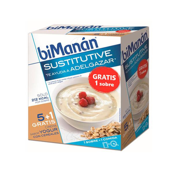 BIMANAN CREMA YOGUR CON CEREALES 312 G 6 SOBRES